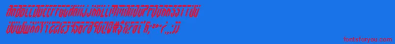 フォントfedyralcondital – 赤い文字の青い背景