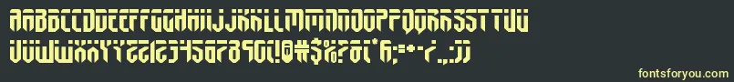 フォントfedyralexpand – 黒い背景に黄色の文字