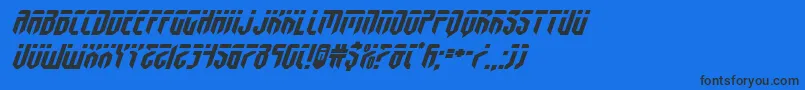 fedyralexpandital Font – Black Fonts on Blue Background