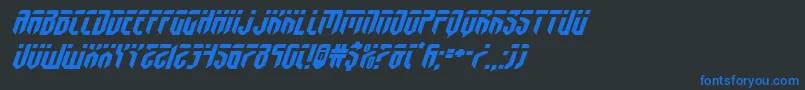 fedyralexpandital Font – Blue Fonts on Black Background