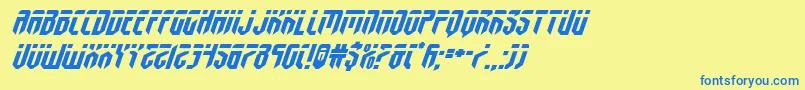 fedyralexpandital Font – Blue Fonts on Yellow Background