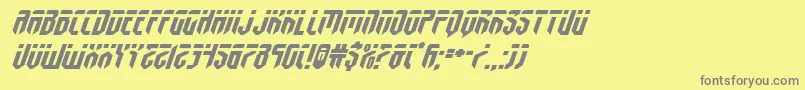 フォントfedyralexpandital – 黄色の背景に灰色の文字