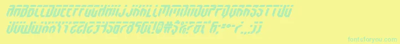 フォントfedyralexpandital – 黄色い背景に緑の文字