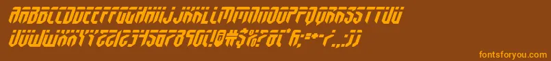 fedyralexpandital-Schriftart – Orangefarbene Schriften auf braunem Hintergrund