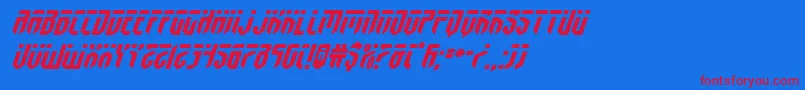 fedyralexpandital Font – Red Fonts on Blue Background