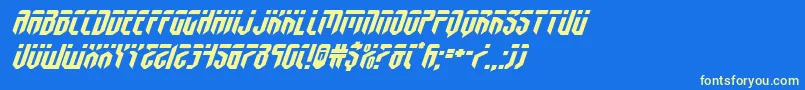 fedyralexpandital Font – Yellow Fonts on Blue Background