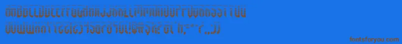 フォントfedyralgrad – 茶色の文字が青い背景にあります。