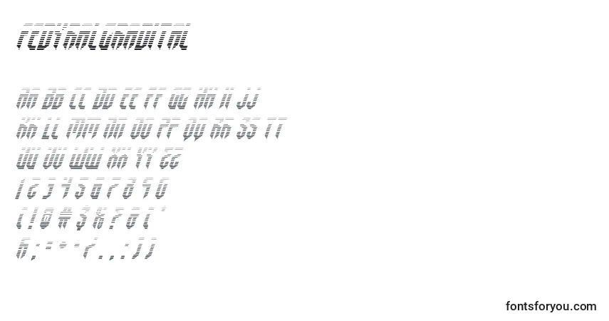 Schriftart Fedyralgradital – Alphabet, Zahlen, spezielle Symbole
