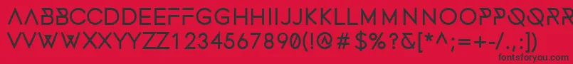 フォントFonecianBold – 赤い背景に黒い文字