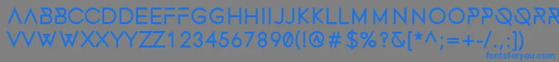 フォントFonecianBold – 灰色の背景に青い文字