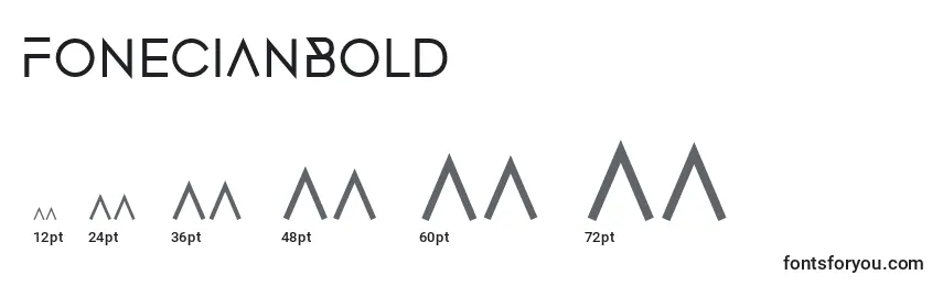 Размеры шрифта FonecianBold