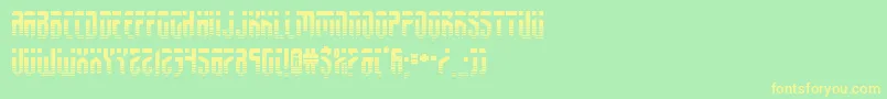 フォントfedyralhalf – 黄色の文字が緑の背景にあります