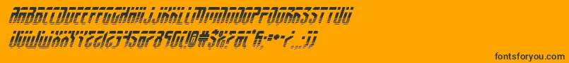 fedyralhalfital-Schriftart – Schwarze Schriften auf orangefarbenem Hintergrund