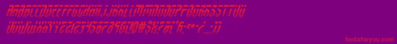 フォントfedyralhalfital – 紫の背景に赤い文字