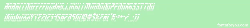 フォントfedyralhalfital – 緑の背景に白い文字
