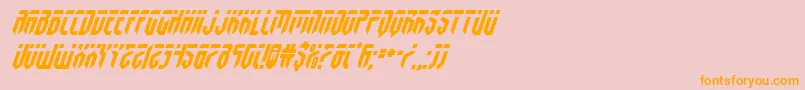 fedyralital-Schriftart – Orangefarbene Schriften auf rosa Hintergrund