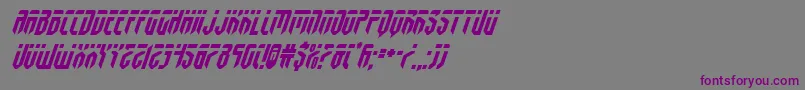 フォントfedyralital – 紫色のフォント、灰色の背景