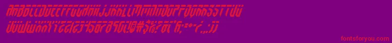 fedyralital-Schriftart – Rote Schriften auf violettem Hintergrund