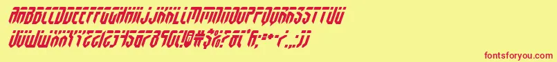 fedyralital-Schriftart – Rote Schriften auf gelbem Hintergrund