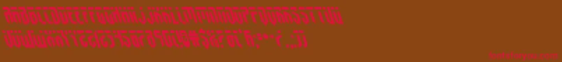 フォントfedyralleft – 赤い文字が茶色の背景にあります。