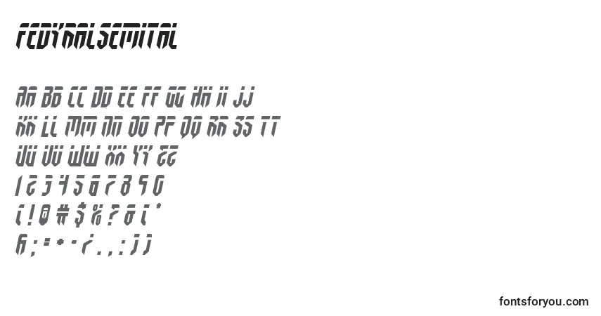 Schriftart Fedyralsemital – Alphabet, Zahlen, spezielle Symbole