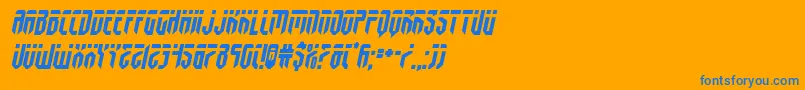 フォントfedyralsemital – オレンジの背景に青い文字