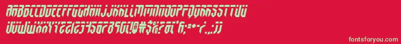 フォントfedyralsemital – 赤い背景に緑の文字