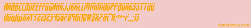 フォントfedyralsemital – オレンジの文字がピンクの背景にあります。