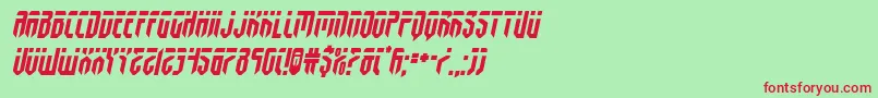 フォントfedyralsemital – 赤い文字の緑の背景