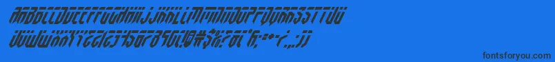 フォントfedyralsuperital – 黒い文字の青い背景