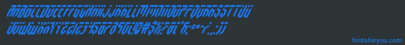 fedyralsuperital-Schriftart – Blaue Schriften auf schwarzem Hintergrund