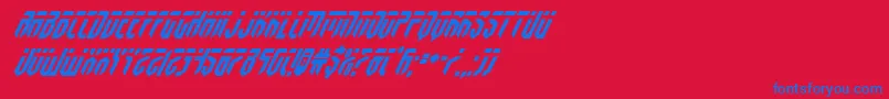 フォントfedyralsuperital – 赤い背景に青い文字