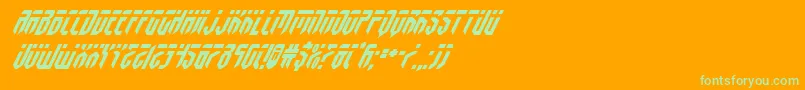 fedyralsuperital-fontti – vihreät fontit oranssilla taustalla