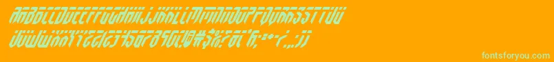 フォントfedyralsuperital – オレンジの背景に緑のフォント