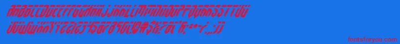 fedyralsuperital Font – Red Fonts on Blue Background