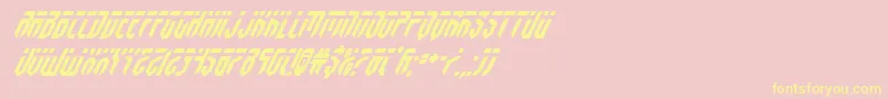 fedyralsuperital-Schriftart – Gelbe Schriften auf rosa Hintergrund