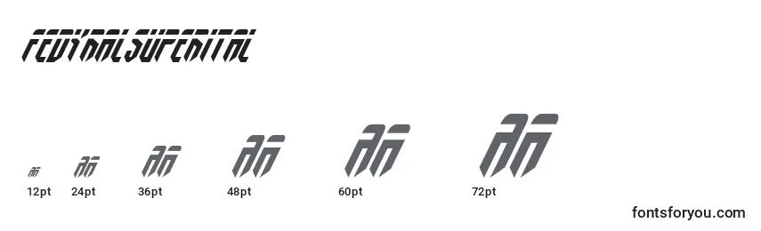 Fedyralsuperital Font Sizes