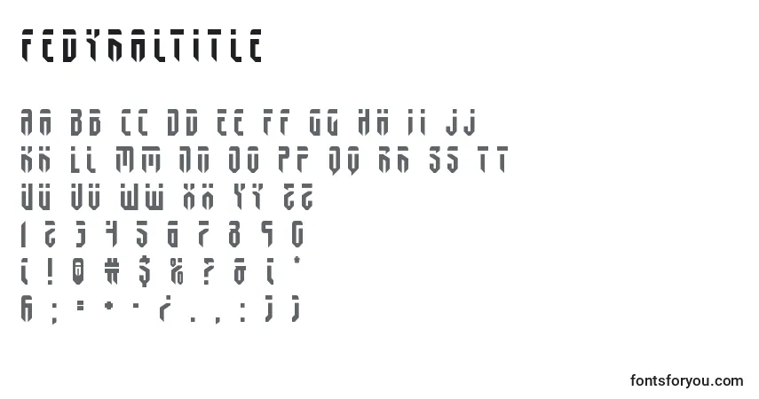 A fonte Fedyraltitle – alfabeto, números, caracteres especiais