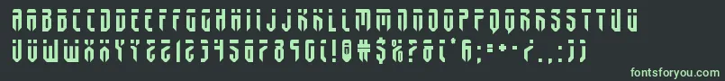 フォントfedyraltitle – 黒い背景に緑の文字