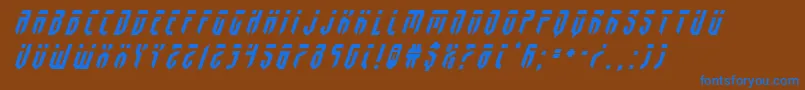 fedyraltitleital Font – Blue Fonts on Brown Background