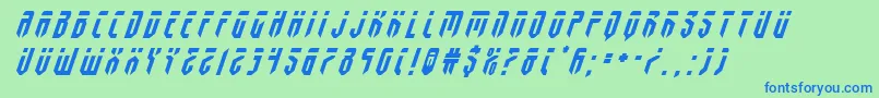 fedyraltitleital Font – Blue Fonts on Green Background