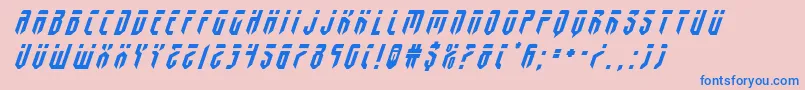 フォントfedyraltitleital – ピンクの背景に青い文字