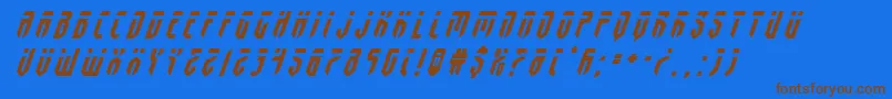 fedyraltitleital Font – Brown Fonts on Blue Background