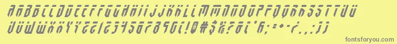 フォントfedyraltitleital – 黄色の背景に灰色の文字