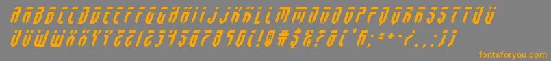 フォントfedyraltitleital – オレンジの文字は灰色の背景にあります。