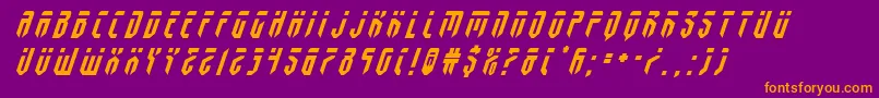 フォントfedyraltitleital – 紫色の背景にオレンジのフォント