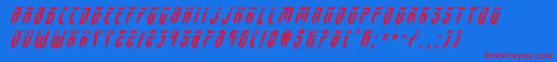 Czcionka fedyraltitleital – czerwone czcionki na niebieskim tle