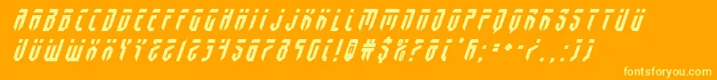 フォントfedyraltitleital – オレンジの背景に黄色の文字