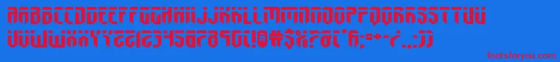 Czcionka fedyralxtraexpand – czerwone czcionki na niebieskim tle