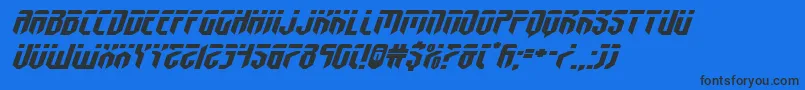 fedyralxtraexpandital Font – Black Fonts on Blue Background